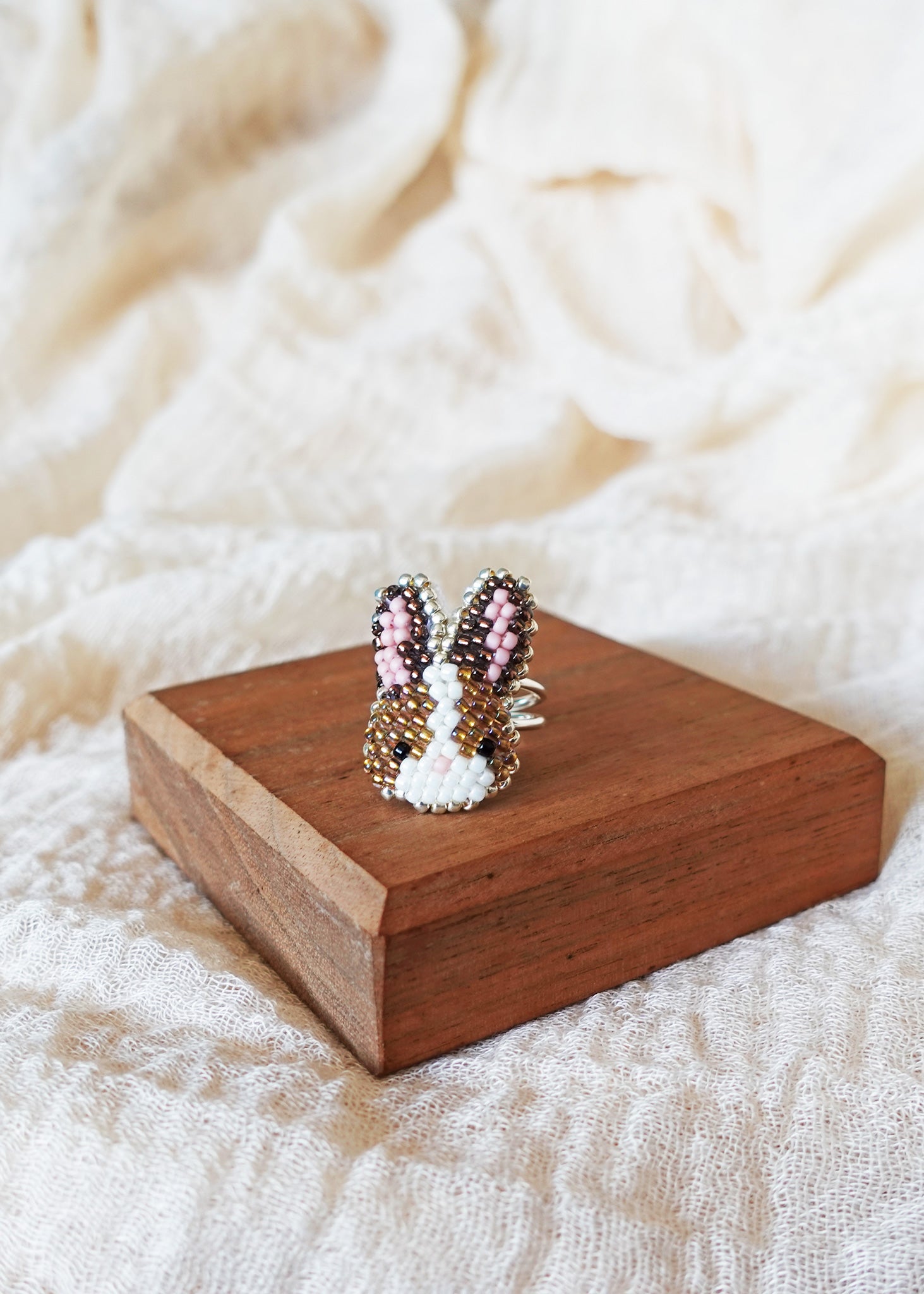 Bunny Ring in Brown Display Left Front