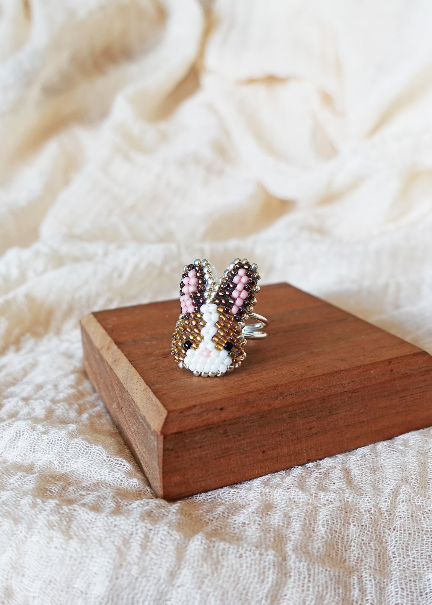 Bunny Ring in Brown Display Right