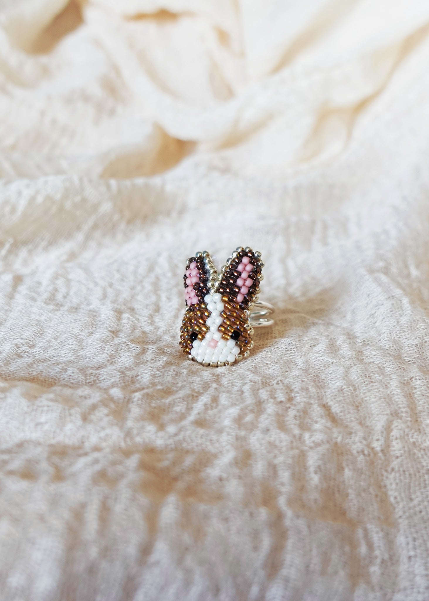 Bunny Ring in Brown Front