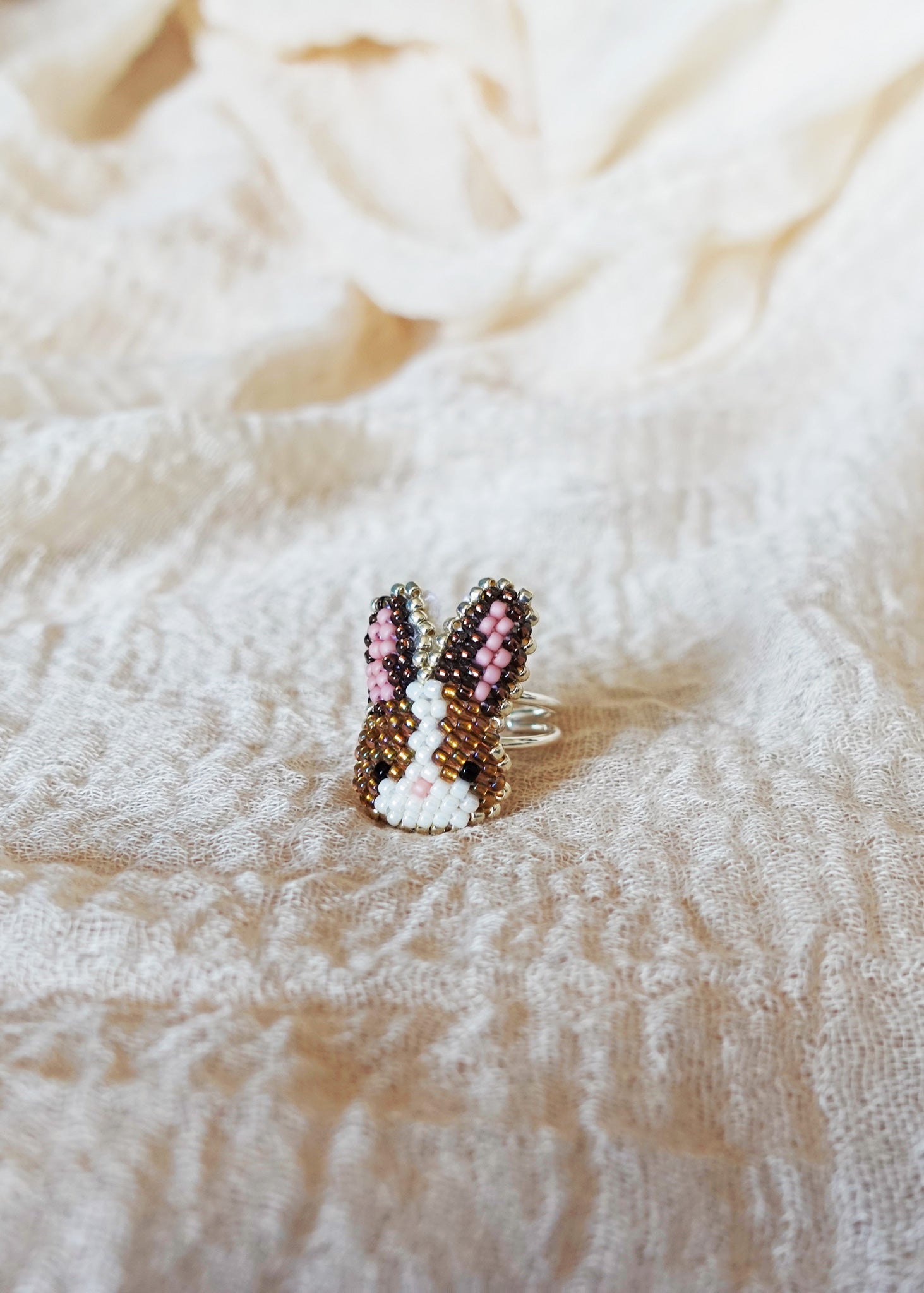 Bunny Ring in Brown Right