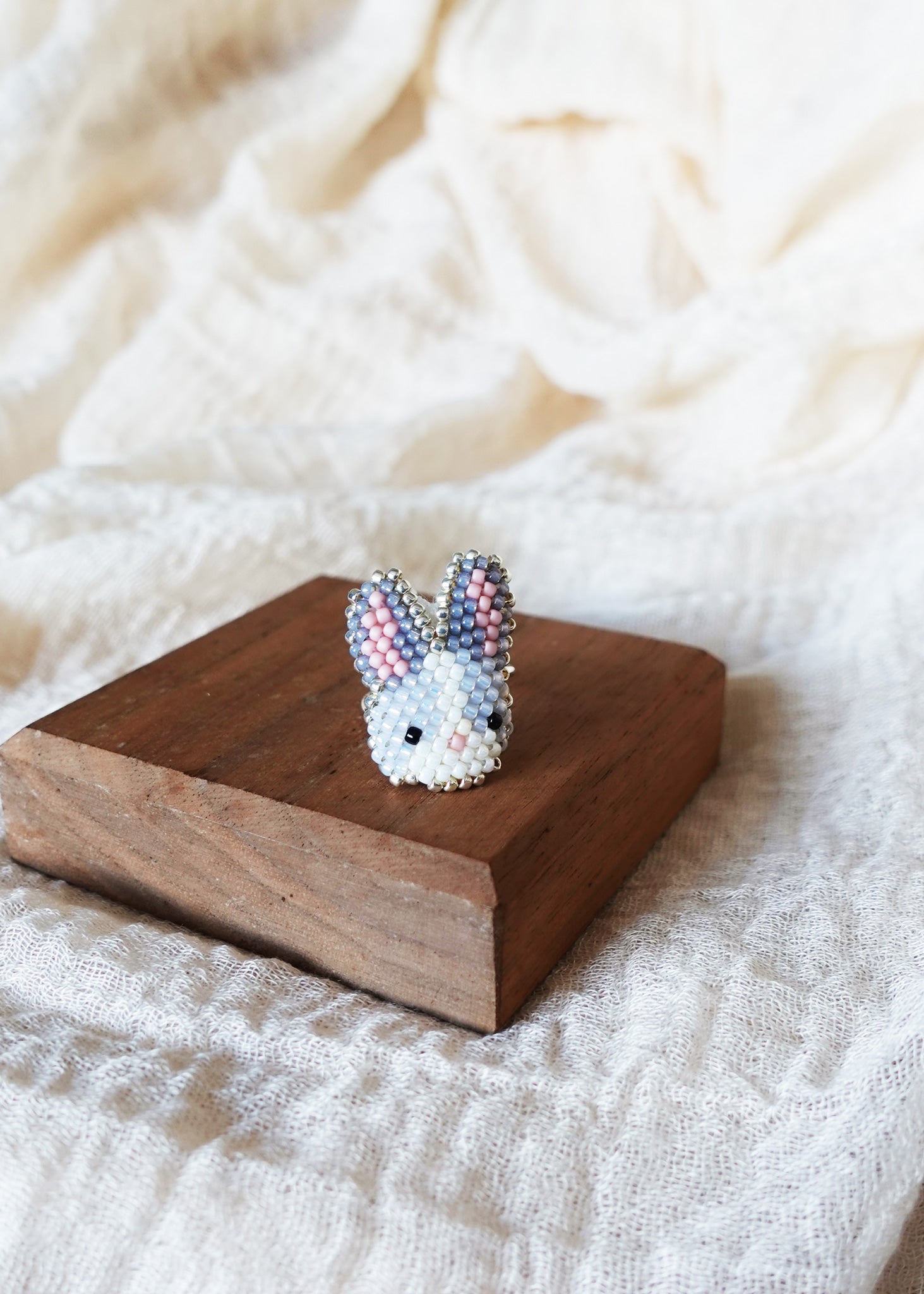 Bunny Ring in Grey Display Front