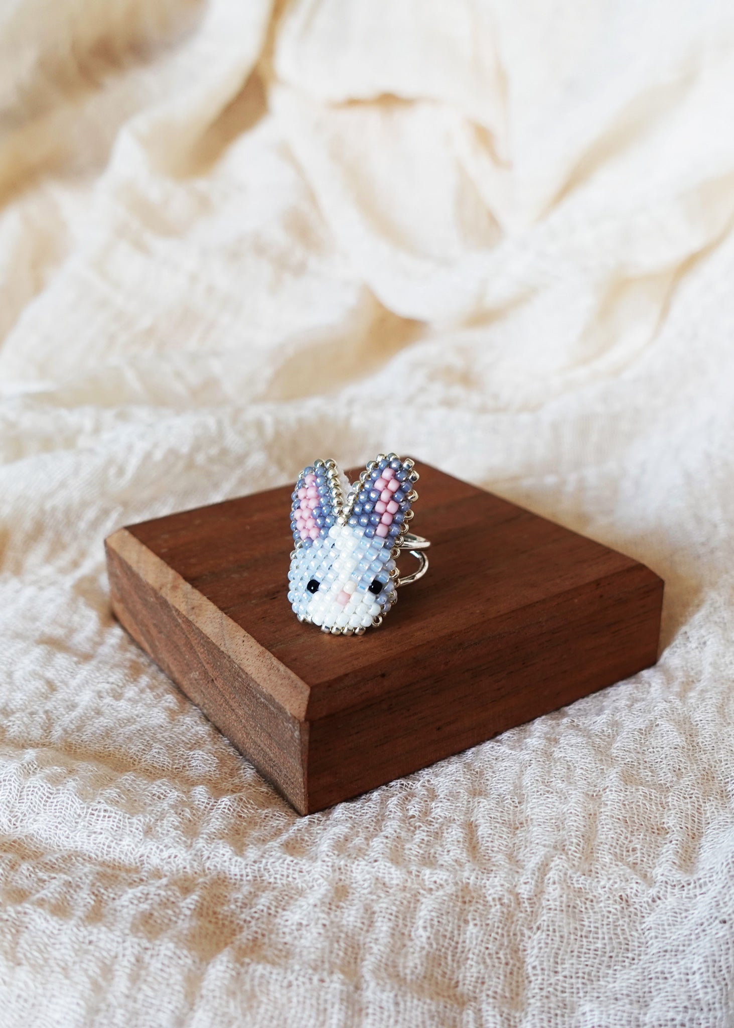 Bunny Ring in Grey Display Right