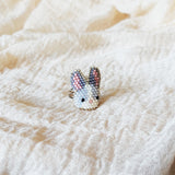 Bunny Ring in Grey Left
