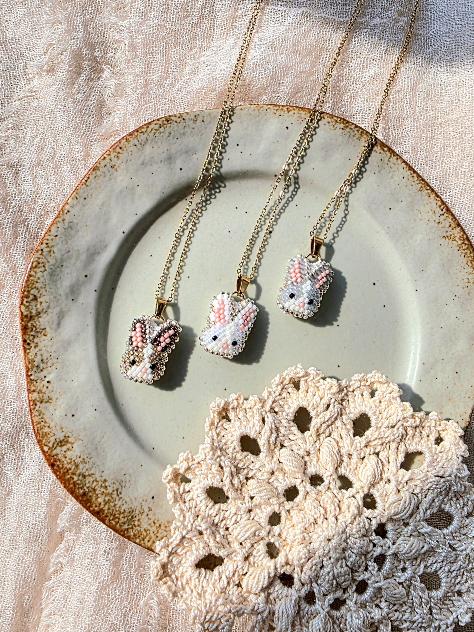 Bunny necklaces group right