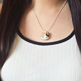 Calico Cat Necklace in Orange and Black Model