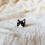Calico Cat Ring in Black and White Right