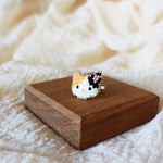 Calico Cat Ring in Orange and Black Display Right
