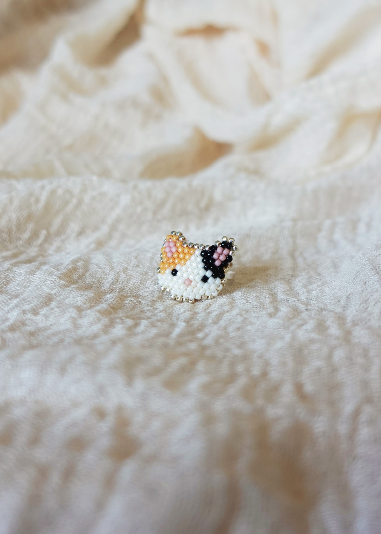 Calico Cat Ring in Orange and Black Front
