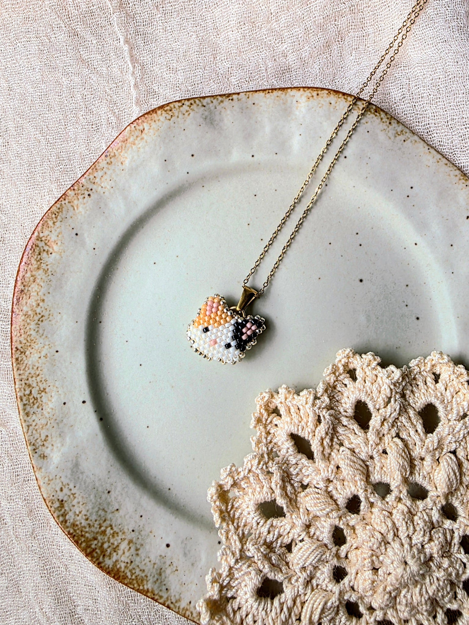 Calico cat necklace right