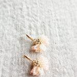 Camellia Bicolor Drop Earrings in Blush Pink Right Left