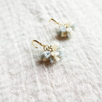 Camellia Bicolor Drop Earrings in Smoke Grey Left Left