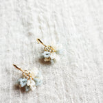 Camellia Bicolor Drop Earrings in Smoke Grey Right Bottom