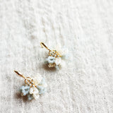 Camellia Bicolor Drop Earrings in Smoke Grey Right Bottom