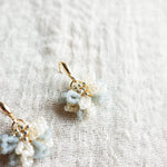 Camellia Bicolor Drop Earrings in Smoke Grey Right Top