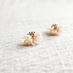 Romantic Style Jewelry Camellia Clo Dip Stud Earrings in Blush Pink