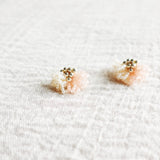 Camellia Clo Dip Stud Earrings in Blush Pink Left Front 2