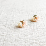 Camellia Clo Dip Stud Earrings in Blush Pink Left