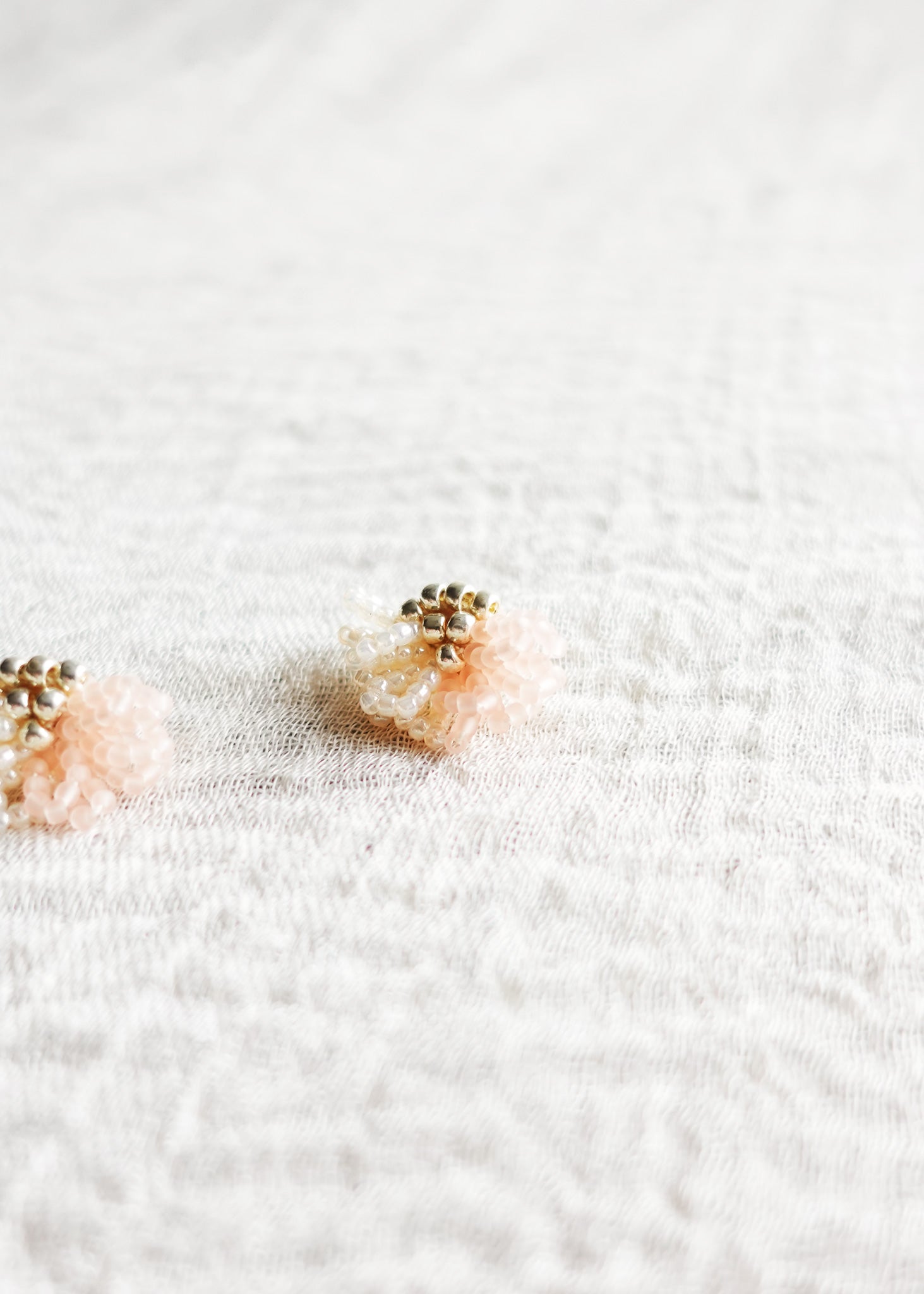 Camellia Clo Dip Stud Earrings in Blush Pink Right Front 2