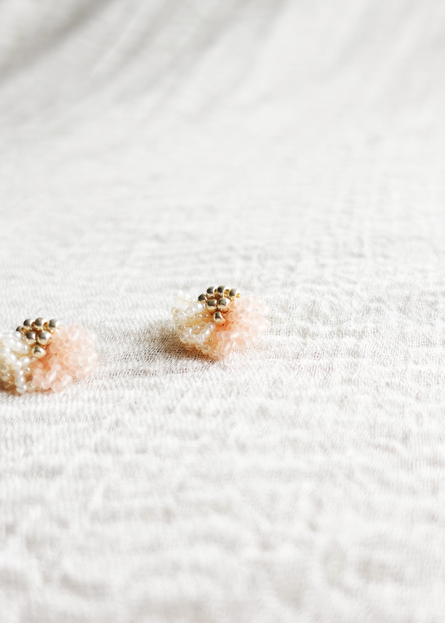 Camellia Clo Dip Stud Earrings in Blush Pink Right Front