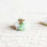 Camellia Clo Dip Stud Earrings in Mint Green Close