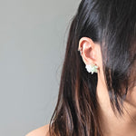 Camellia Clo Dip Stud Earrings in Mint Green Model