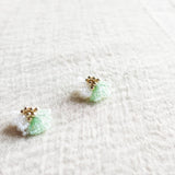 Camellia Clo Dip Stud Earrings in Mint Green Right Front