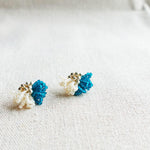 Camellia Clo Dip Stud Earrings in Teal Right