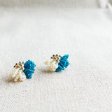 Camellia Clo Dip Stud Earrings in Teal Right