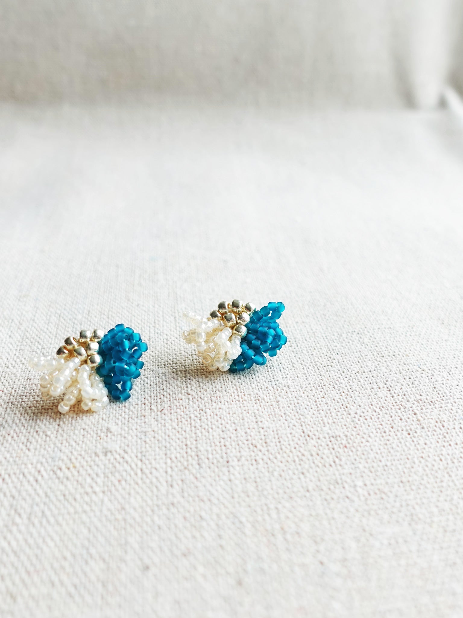 Camellia Clo Dip Stud Earrings in Teal Right