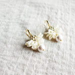 Camellia Clo Snowball Dangle Earrings Left Top Close