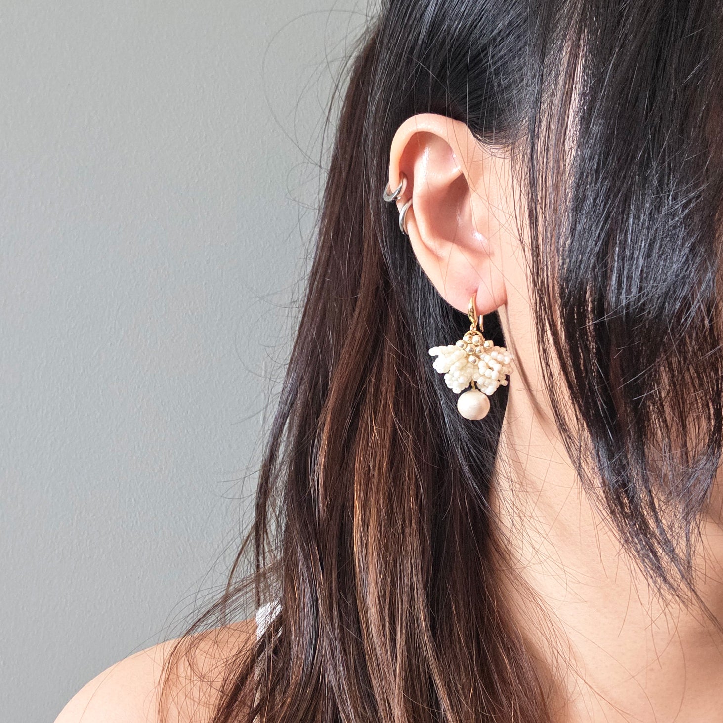 Pearl Jewelry Earrings Camellia Clo Snowball Dangle