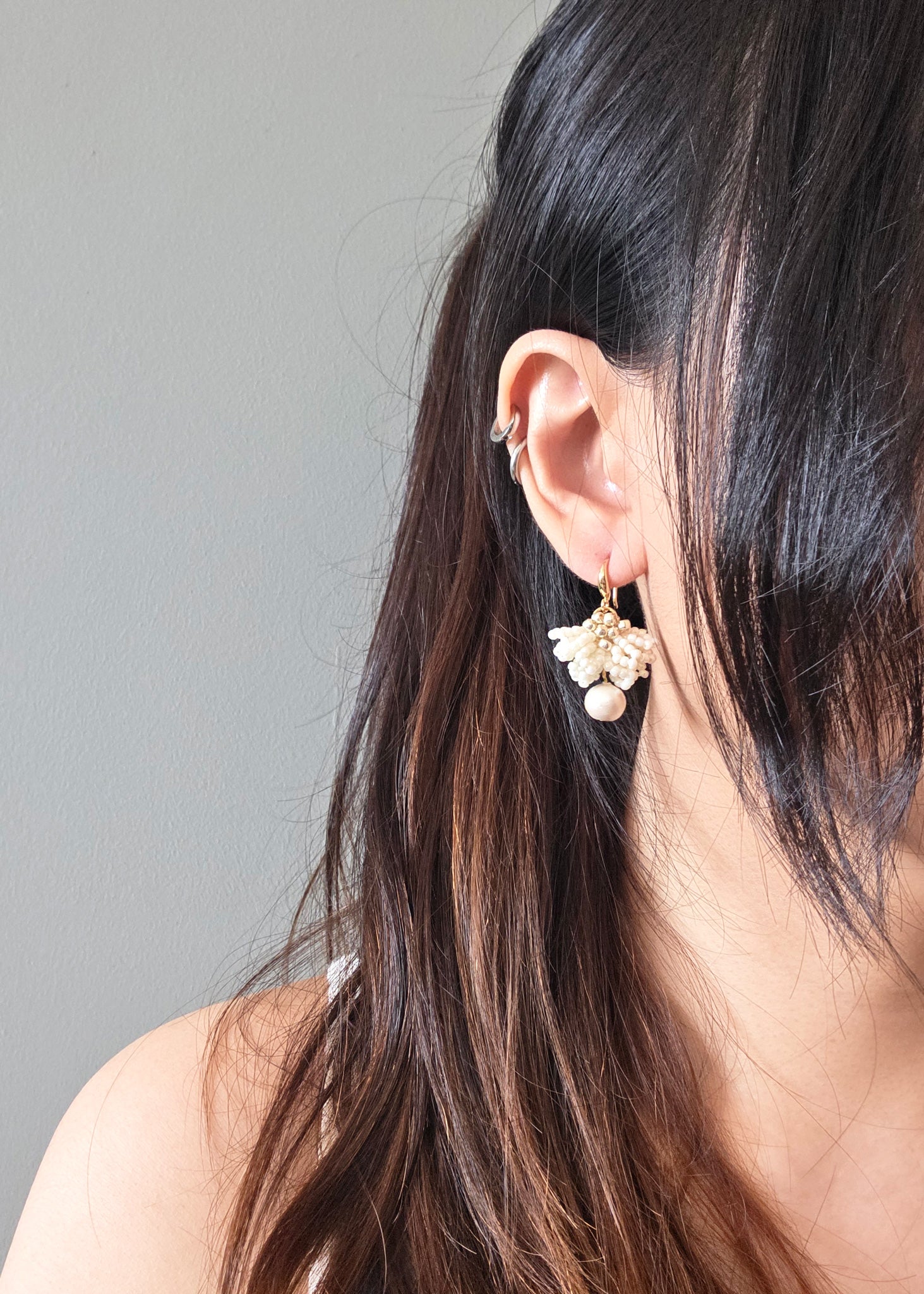 Pearl Jewelry Earrings Camellia Clo Snowball Dangle