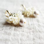 Camellia Clo Snowball Dangle Earrings Side Close