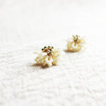 Camellia Clo Stud Earrings in Pearl White Left Left 2
