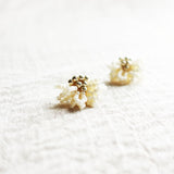 Camellia Clo Stud Earrings in Pearl White Left Left 2
