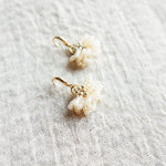 Camellia Drop Earrings in Ivory Left Side