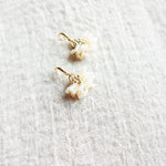 Camellia Drop Earrings in Ivory Left