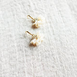 Camellia Drop Earrings in Ivory Left