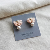 Camellia Mariota Earrings in Blush Pink Card