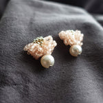 Camellia Mariota Earrings in Blush Pink Close