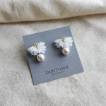 Camellia Mariota Earrings in Cloud White Card