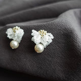 Camellia Mariota Earrings in Cloud White Right