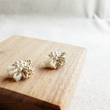 Camellia Pearl Dip Earrings in Ivory Display