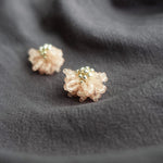 Camellia Stud Earrings in Blush Pink Side