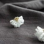 Camellia Stud Earrings in Cloud White Left