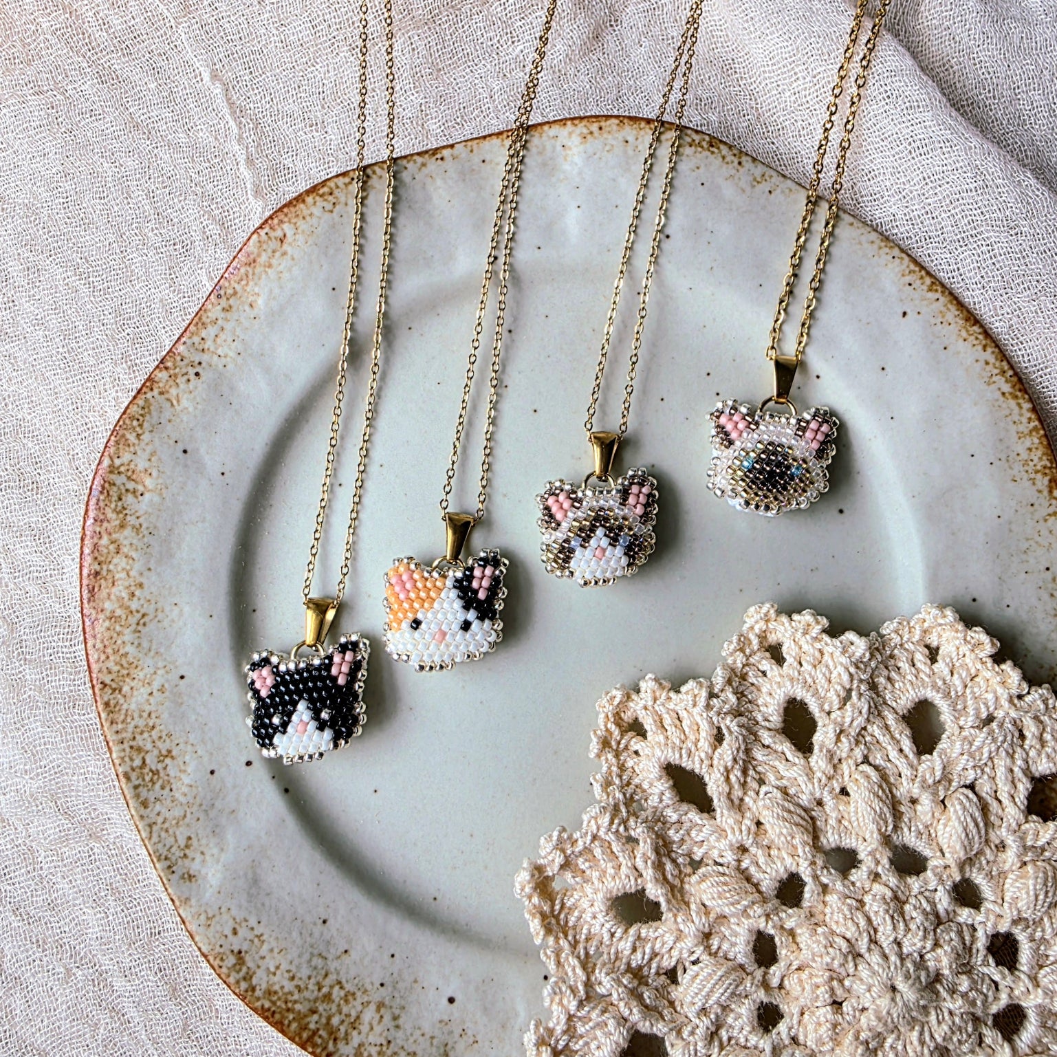 Cat necklaces group