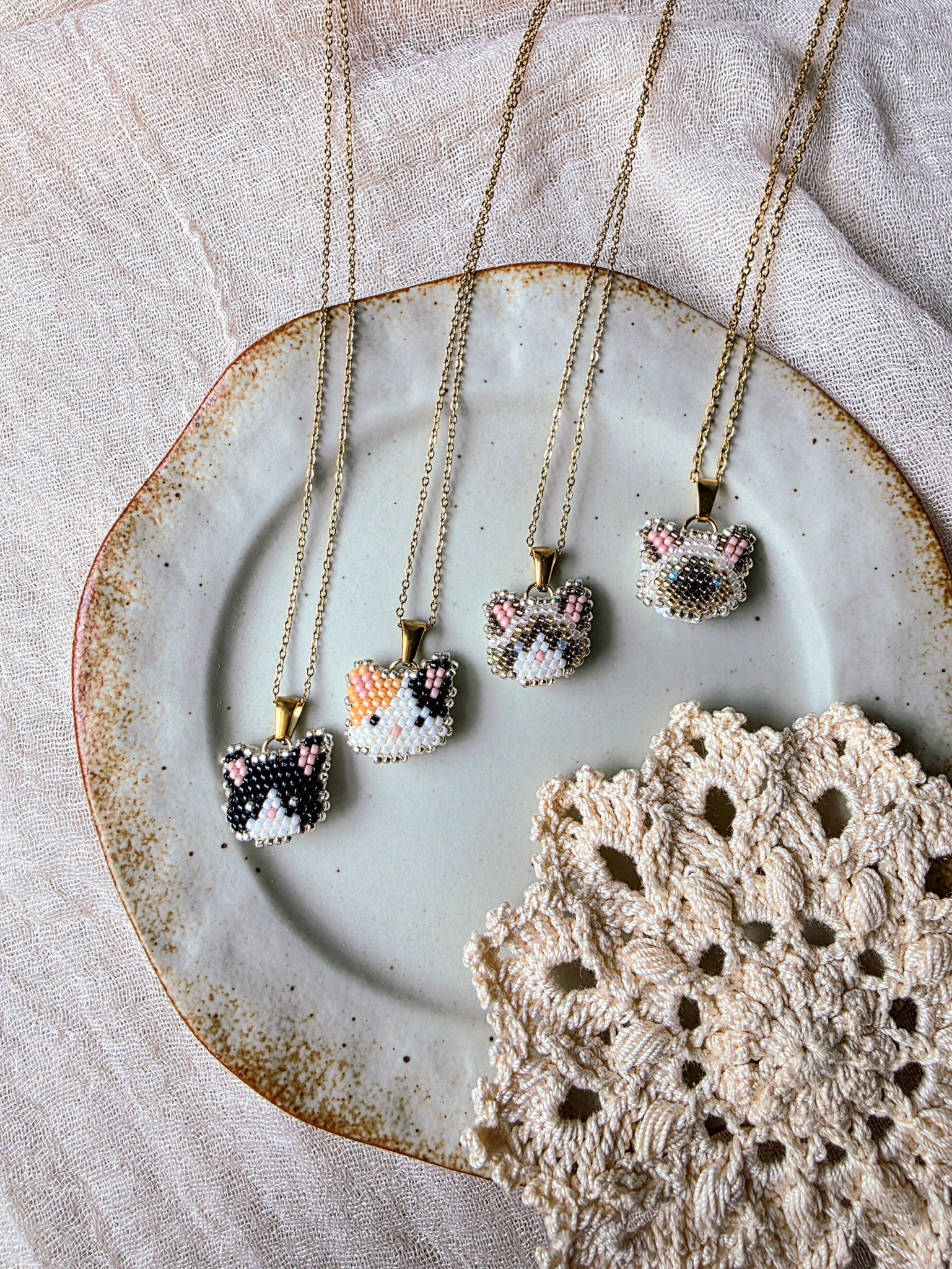 Cat necklaces group