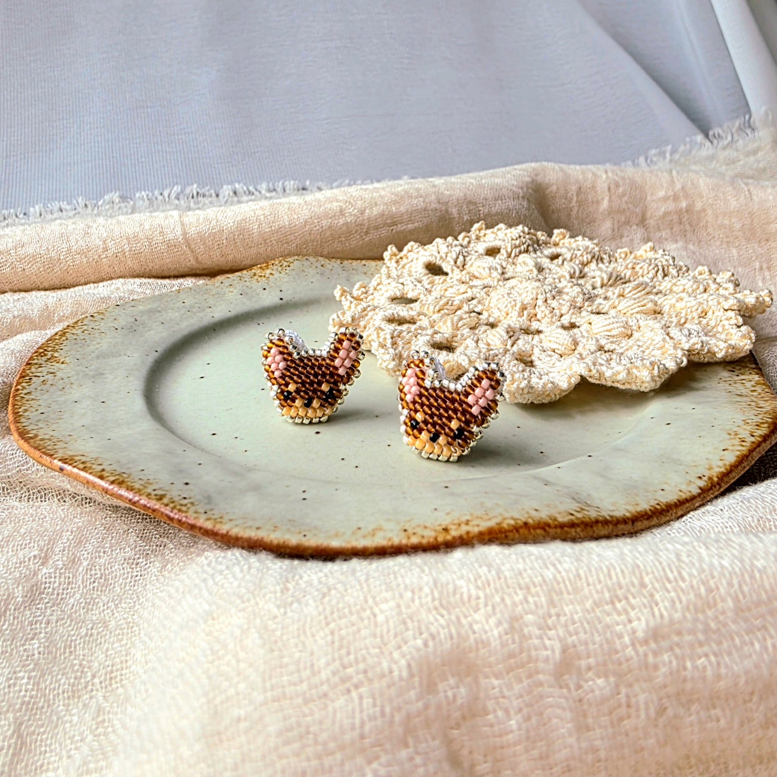 Chihuahua stud earrings front