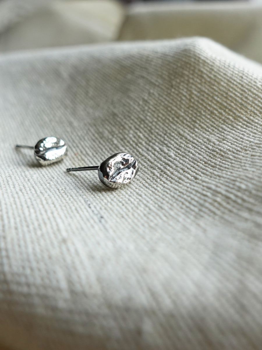 Coffee Bean Stud Earrings Left
