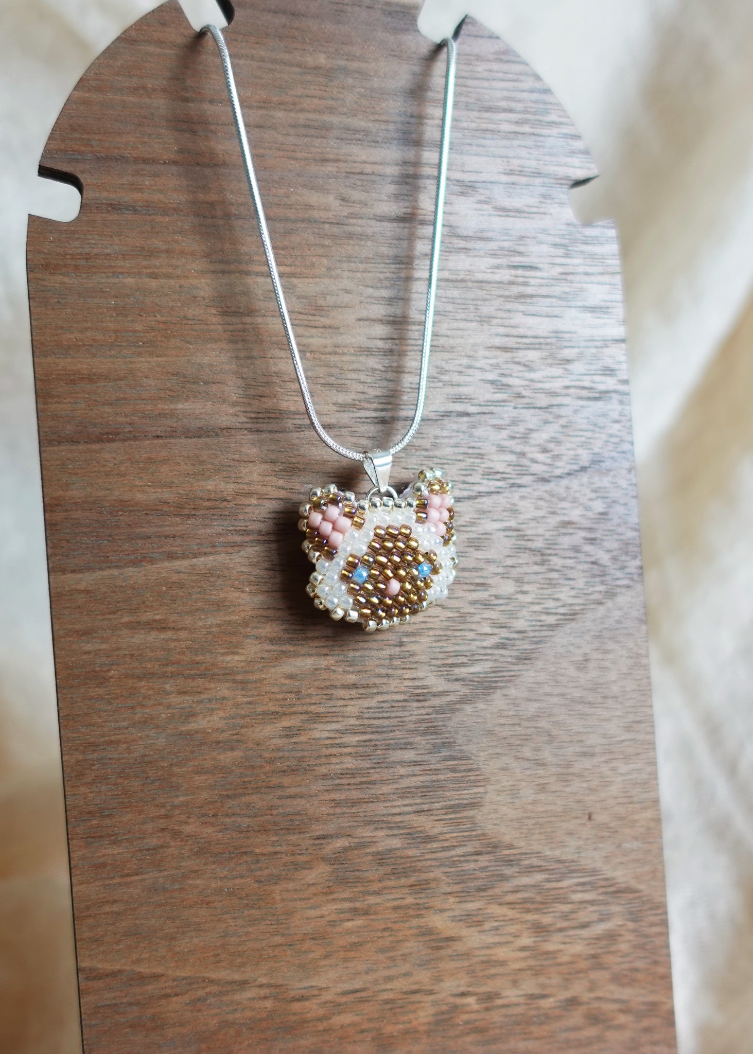 Colorpoint Cat Necklace in Chocolate Display Left